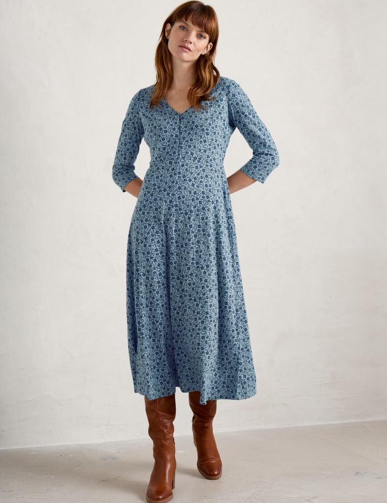 Long sleeve midi tea dress hot sale