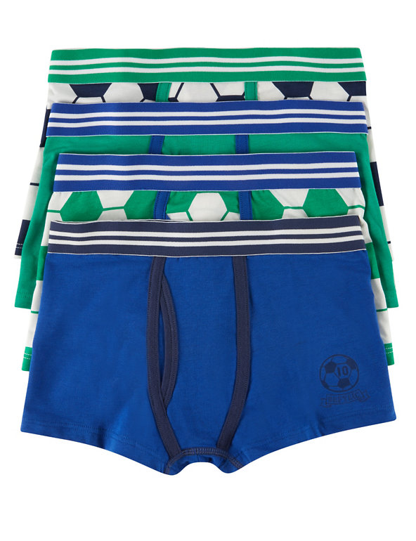 Cotton Rich Football Print Trunks (3-16 Years) Image 1 of 1