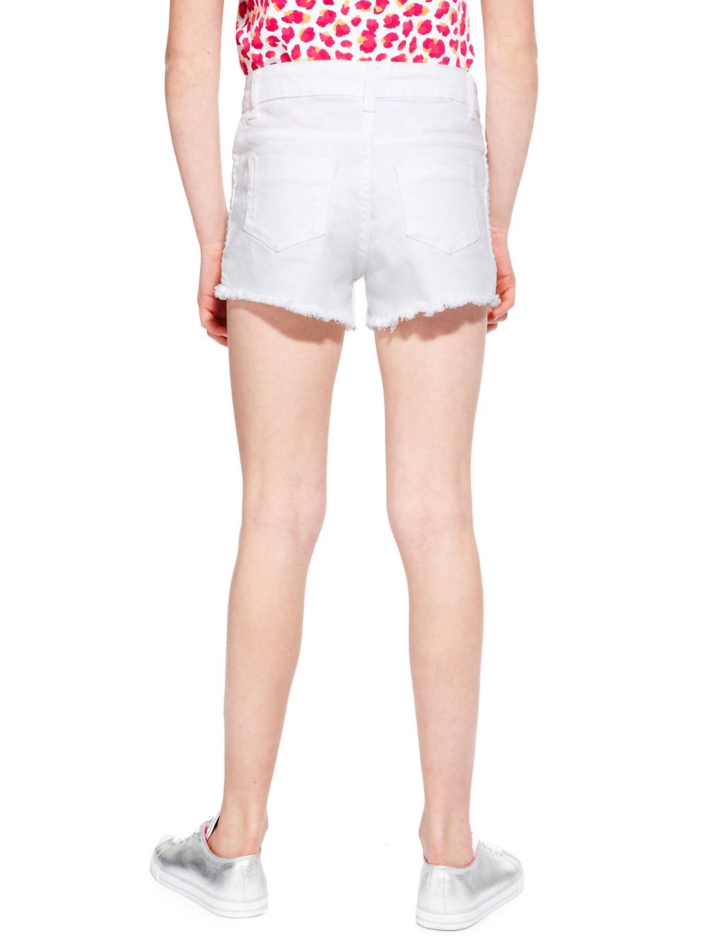 Cotton Rich Frayed Hem Denim Shorts (5-14 Years) 5 of 5