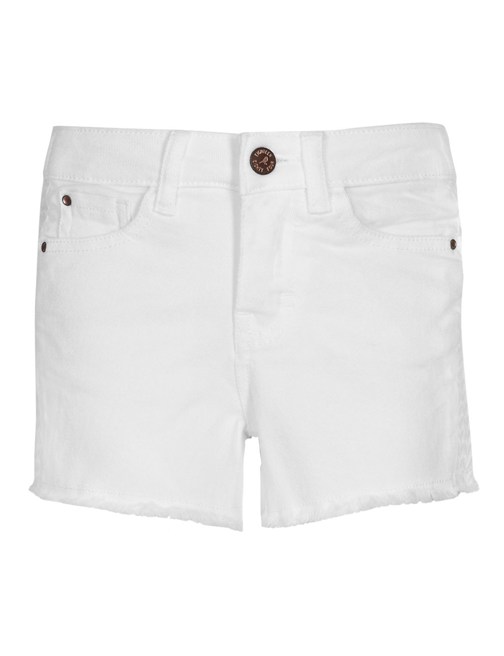 Cotton Rich Frayed Hem Denim Shorts (5-14 Years) 1 of 5