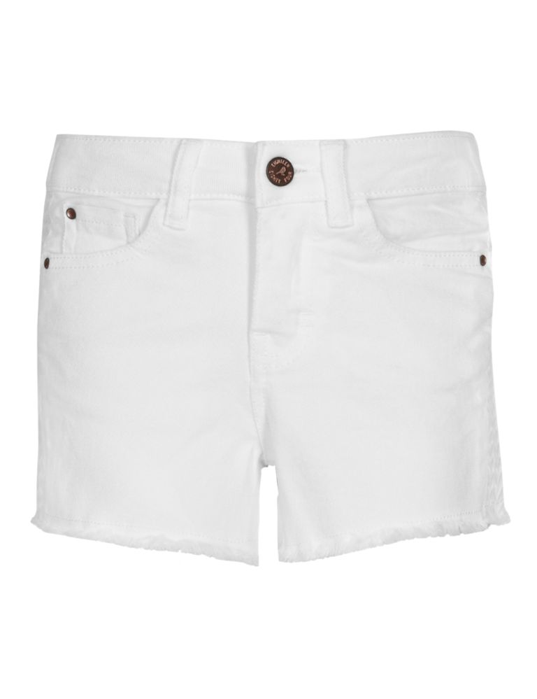 Cotton Rich Frayed Hem Denim Shorts (5-14 Years) 2 of 5