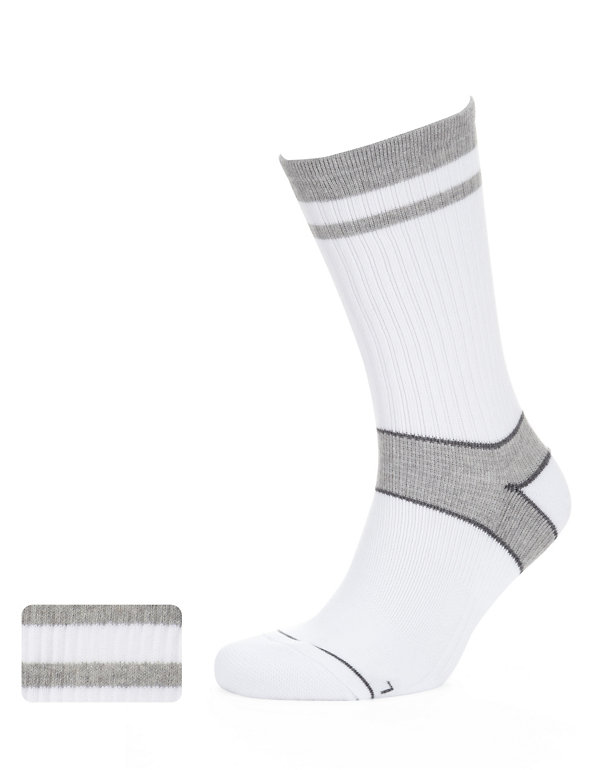 Cotton Rich Freshfeet™ Ribbed Sport Socks with Silver Technology Image 1 of 1