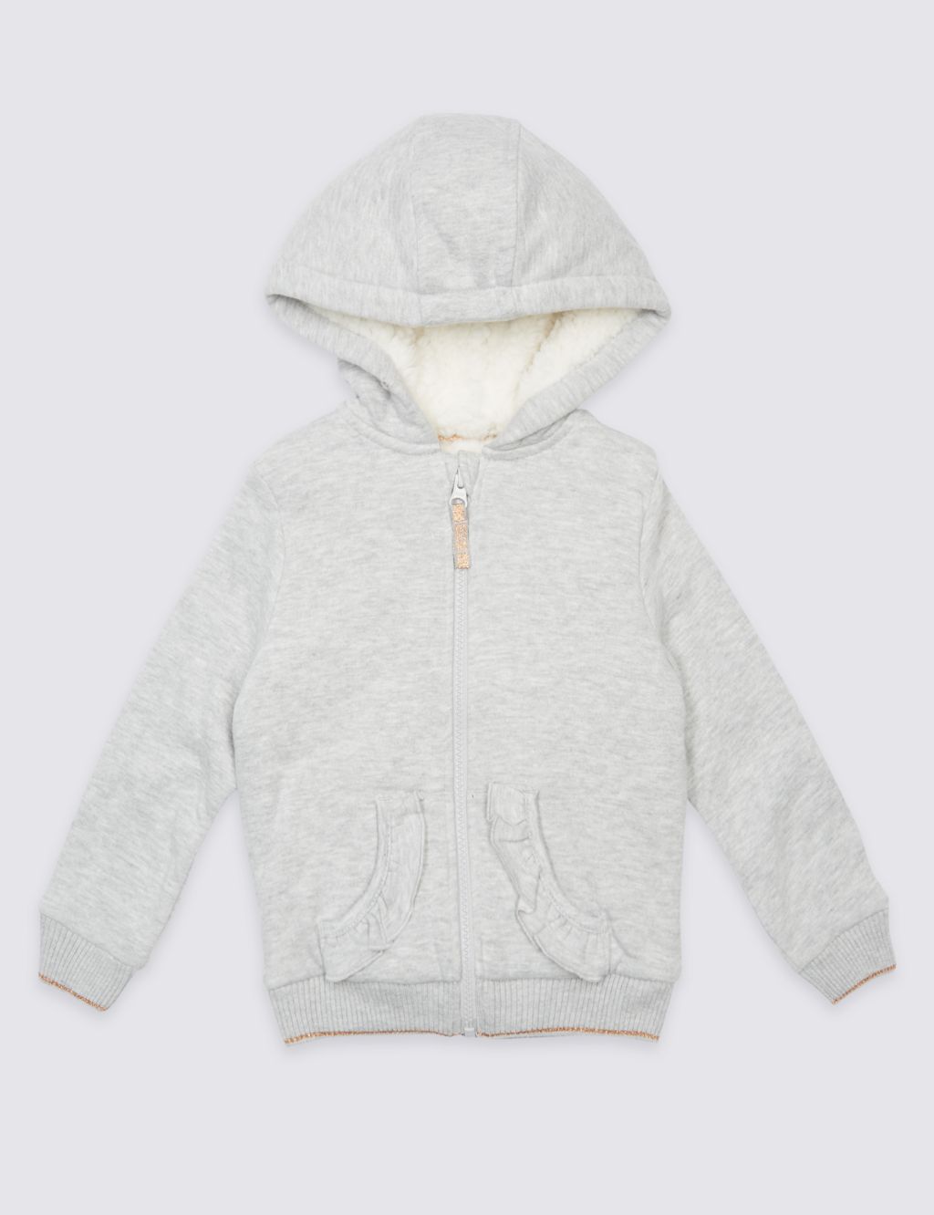 Cotton Rich Frill Hooded Top (3 Months - 5 Years) 1 of 6