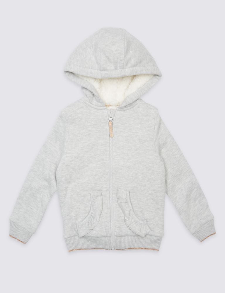 Cotton Rich Frill Hooded Top (3 Months - 5 Years) 2 of 6