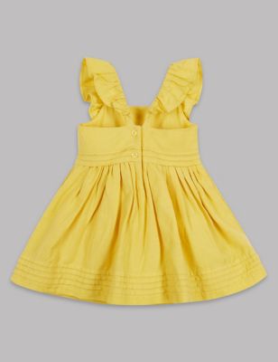 Cotton Rich Frill Sleeve Dress Image 2 of 3