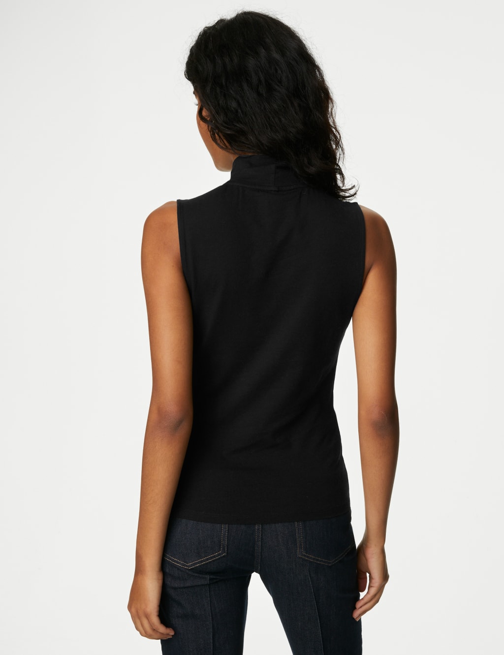 Cotton Rich Funnel Neck Vest Top M&S Collection M&S