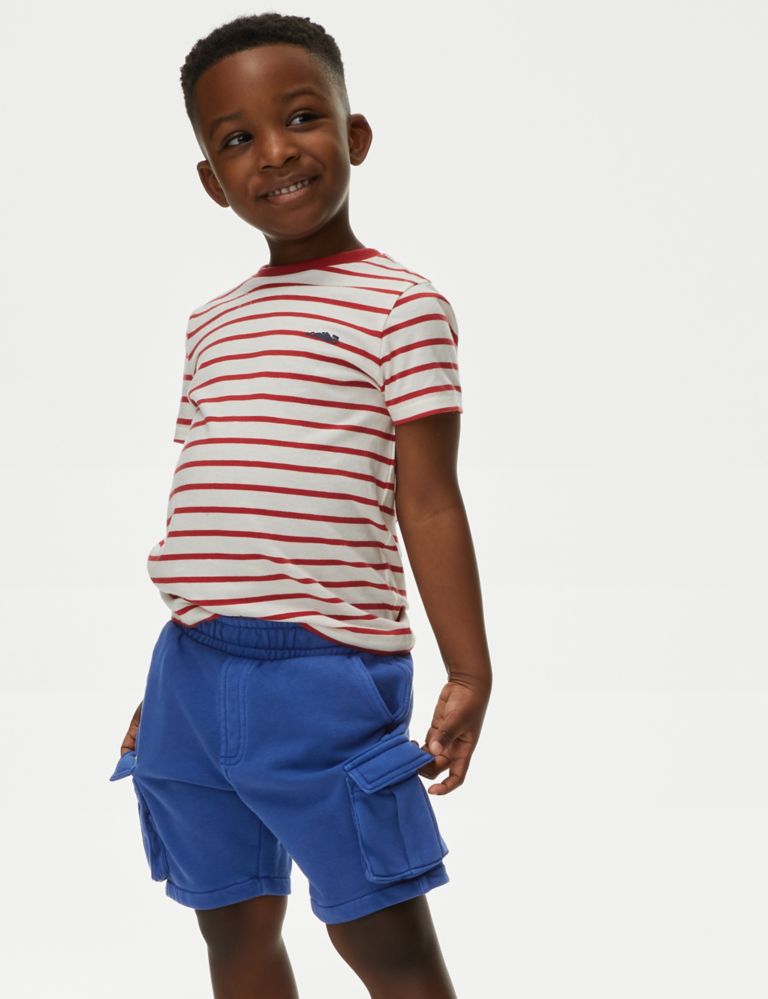 Cotton Rich Garment Dyed Cargo Shorts (2-8 Yrs) 1 of 5
