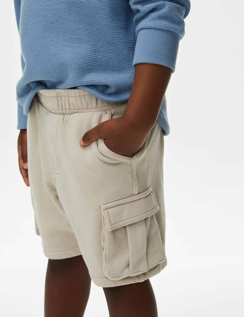 Cotton Rich Garment Dyed Cargo Shorts (2-8 Yrs) 2 of 5
