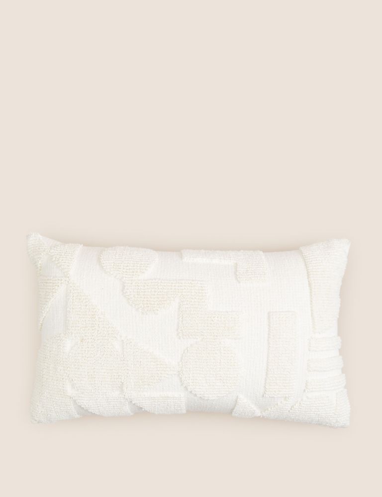 Cotton Rich Geometric Bolster Cushion 1 of 8