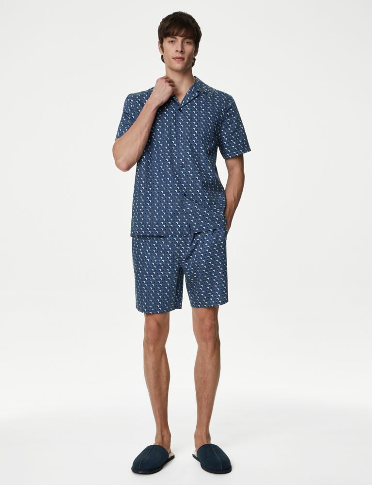 Cotton Rich Geometric Pyjama Shorts 3 of 5