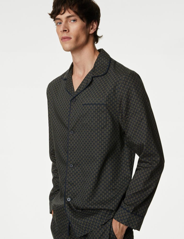 Geometric Monogram Flower Pajama Shirt - Ready-to-Wear