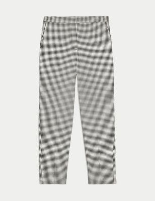 Cotton Rich Geometric Slim Fit Ankle Grazer Trousers Image 2 of 5