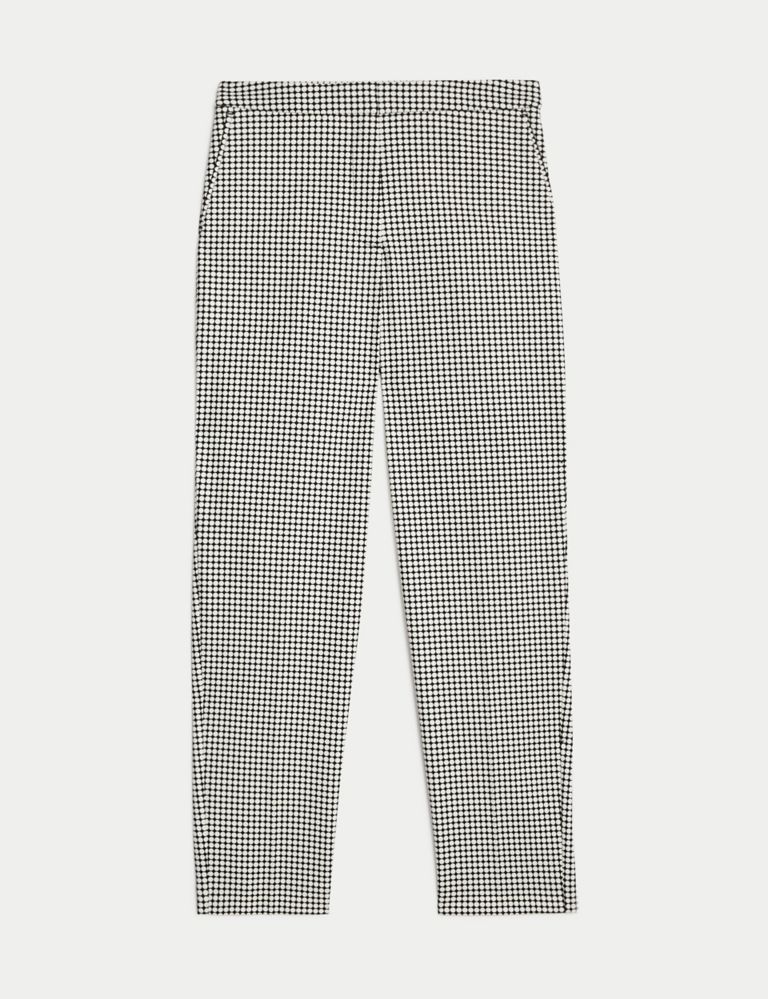 Cotton Rich Geometric Slim Fit Ankle Grazer Trousers 2 of 5