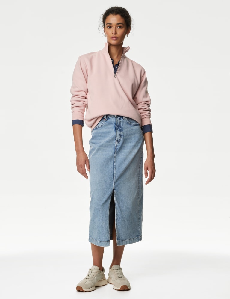 Cotton Rich Half Zip Jumper M&S Collection M&S