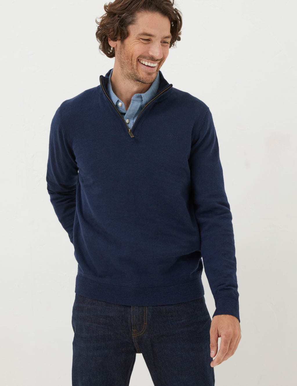 Cotton Rich Half Zip Jumper 3 of 4