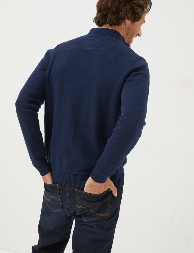 Cotton Rich Half Zip Jumper 3 of 4