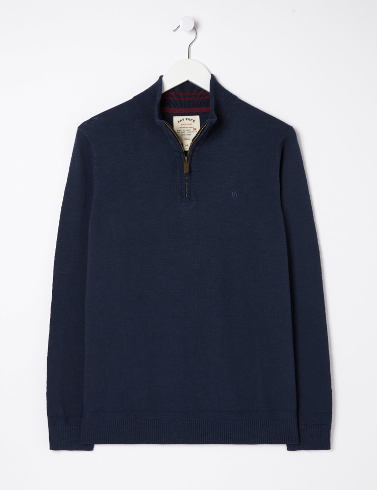 Cotton Rich Half Zip Jumper 2 of 4