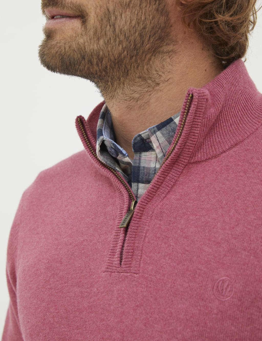 Cotton Rich Half Zip Jumper FatFace M&S