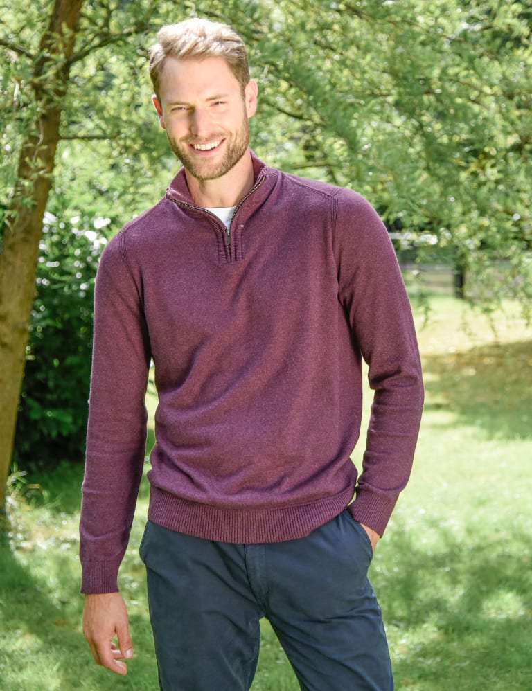 Burgundy half zip hot sale jumper