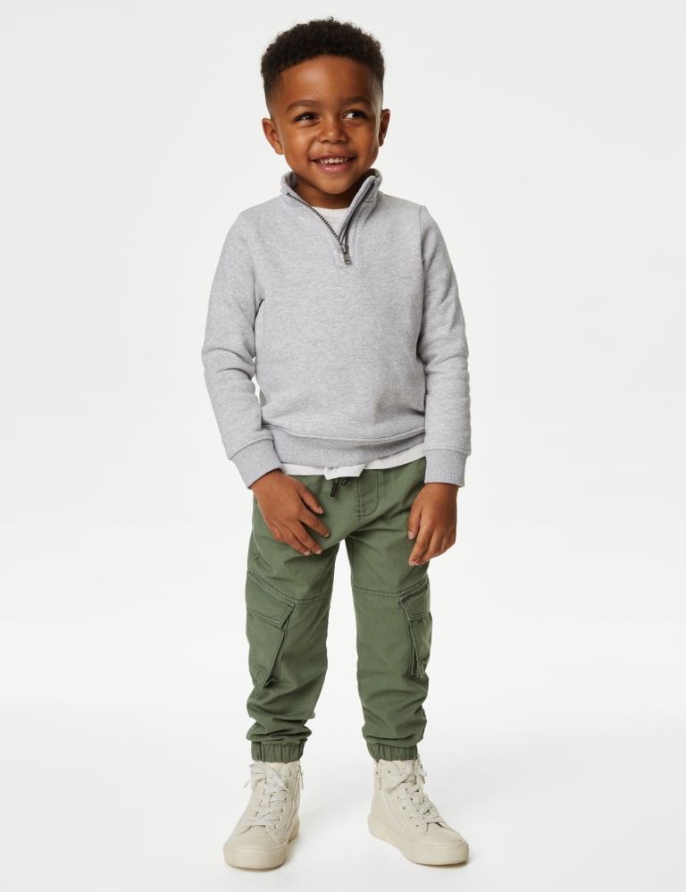 Cotton Rich Half Zip Sweatshirt (2-8 Yrs) | M&S Collection | M&S