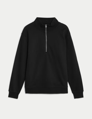 Cotton Rich Half Zip Sweatshirt | M&S Collection | M&S