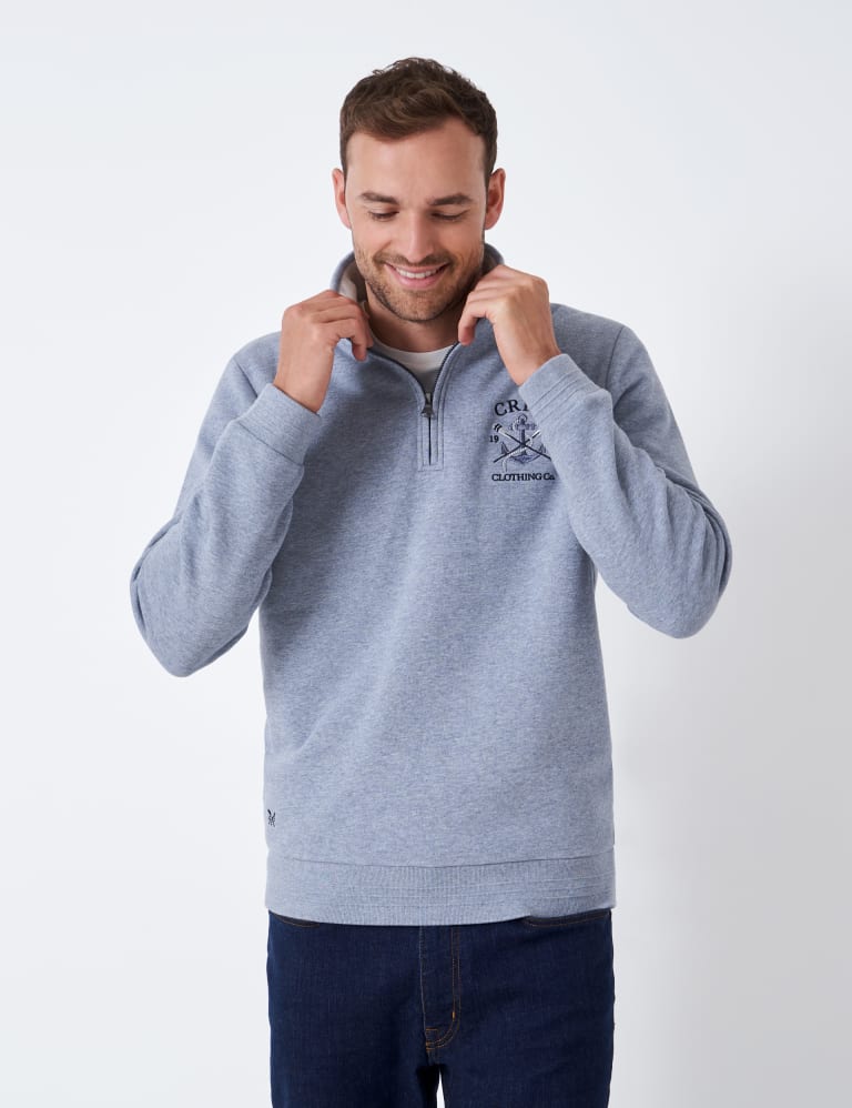 Crew clothing half zip sweatshirt on sale