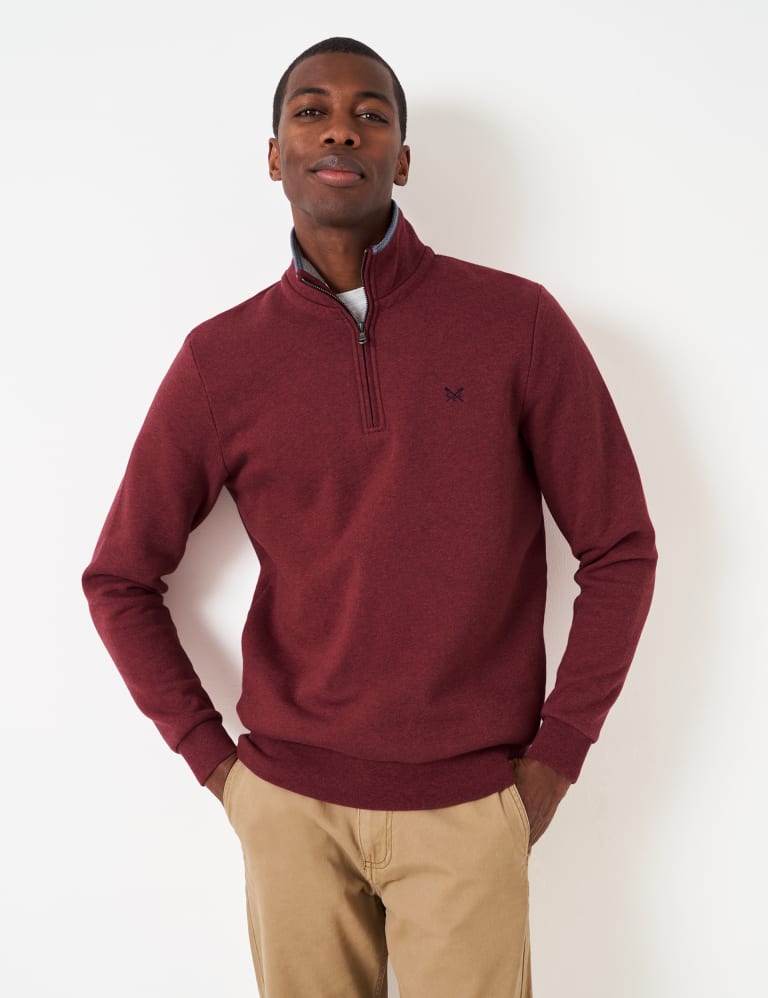 Crew half sales zip sweatshirt