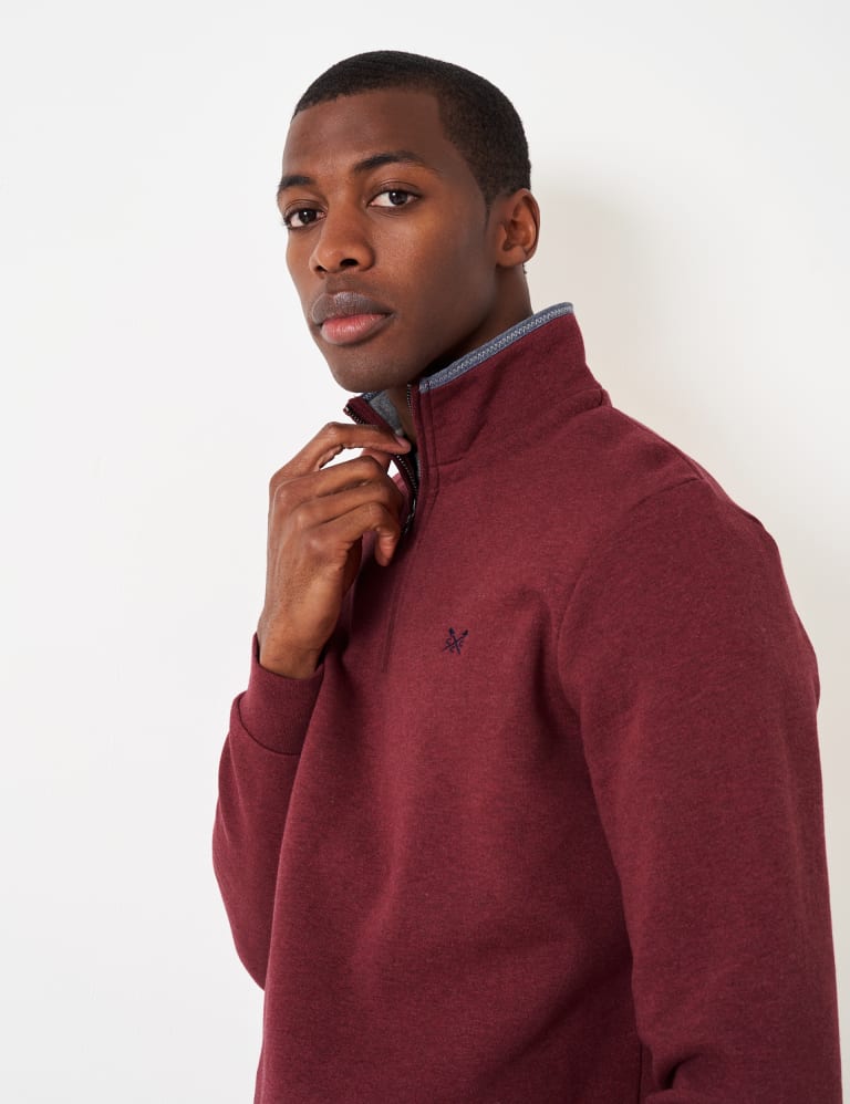 Cotton Rich Half Zip Sweatshirt Crew Clothing M S