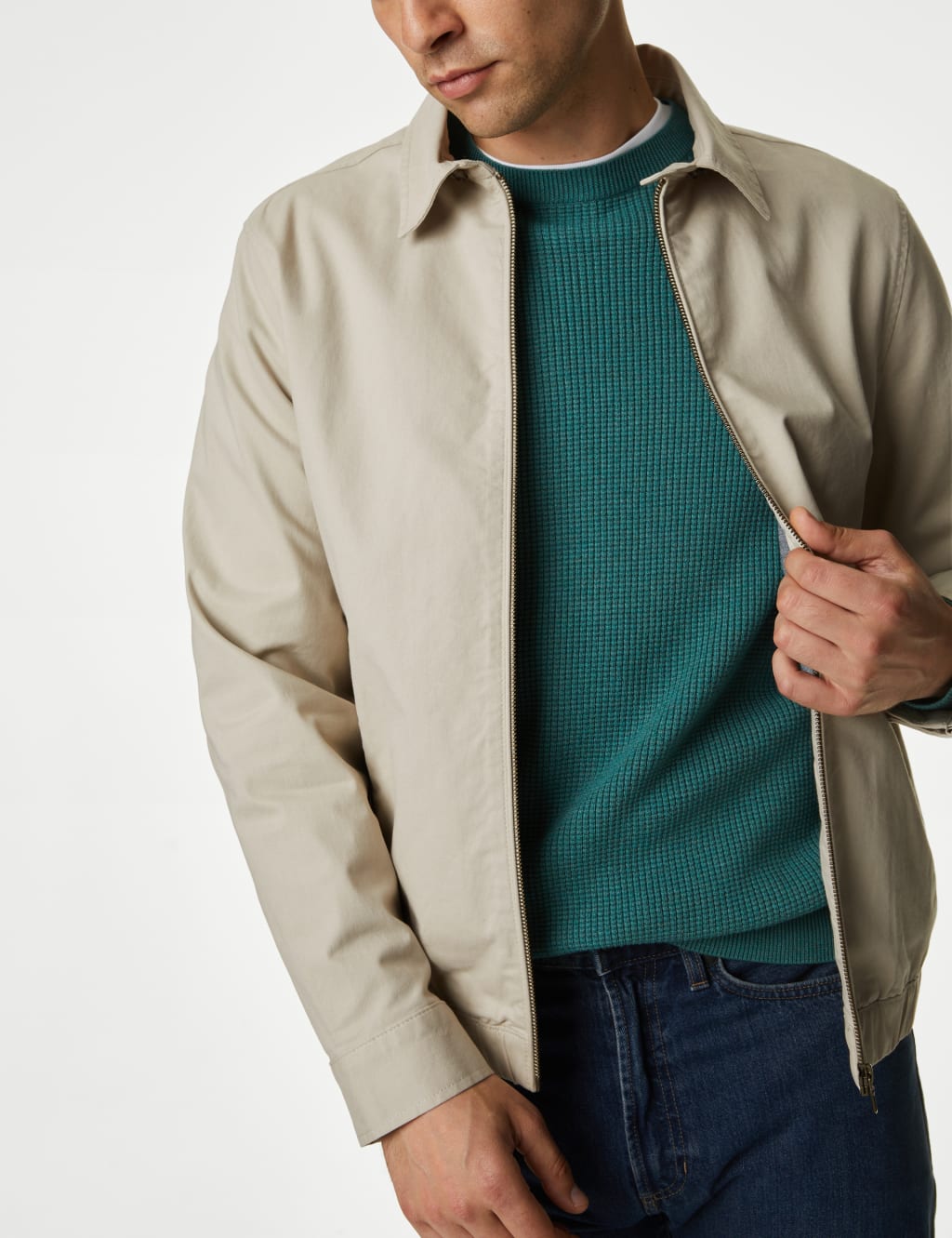 Cotton Rich Harrington Jacket M&S Collection M&S