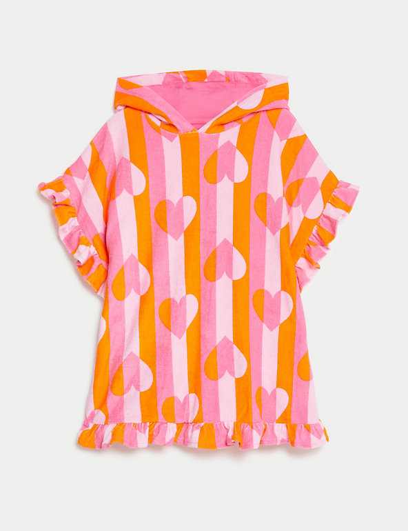 Cotton Rich Heart Towelling Poncho (2-8 Yrs) Image 1 of 1