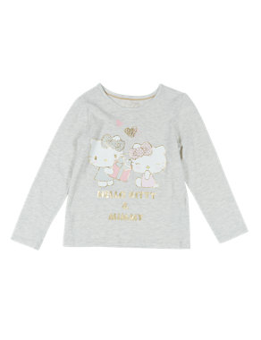 Cotton Rich Hello Kitty Long Sleeve T-Shirt (1-7 Years) Image 2 of 3