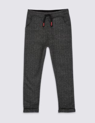 Cotton Rich Herringbone Joggers (3 Months - 6 Years) Image 2 of 5