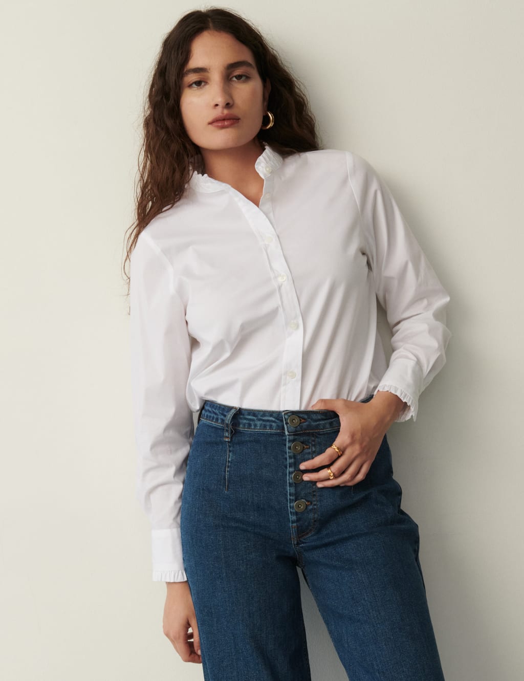 Cotton Rich High Neck Shirt 3 of 5