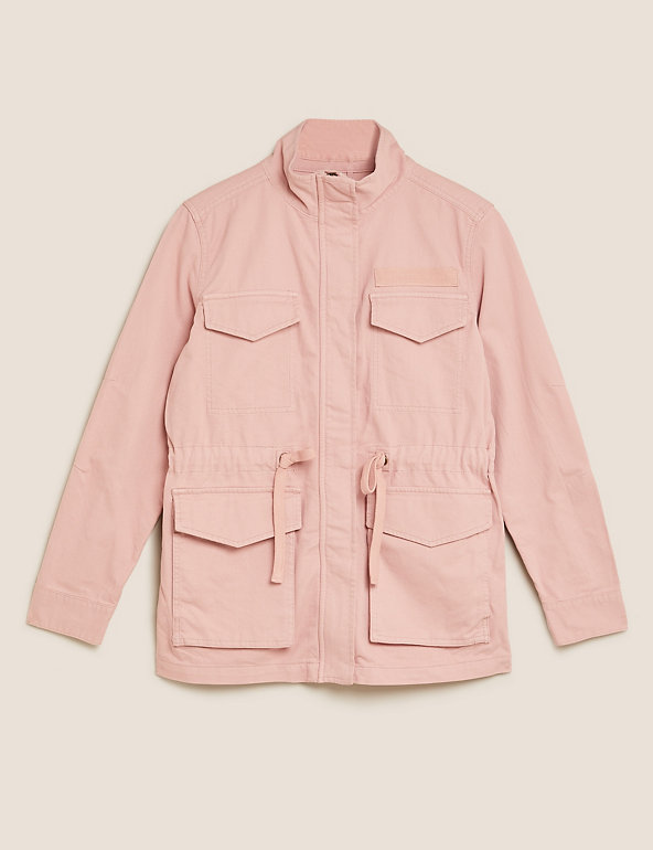 Cotton Rich High Neck Utility Jacket Image 1 of 2