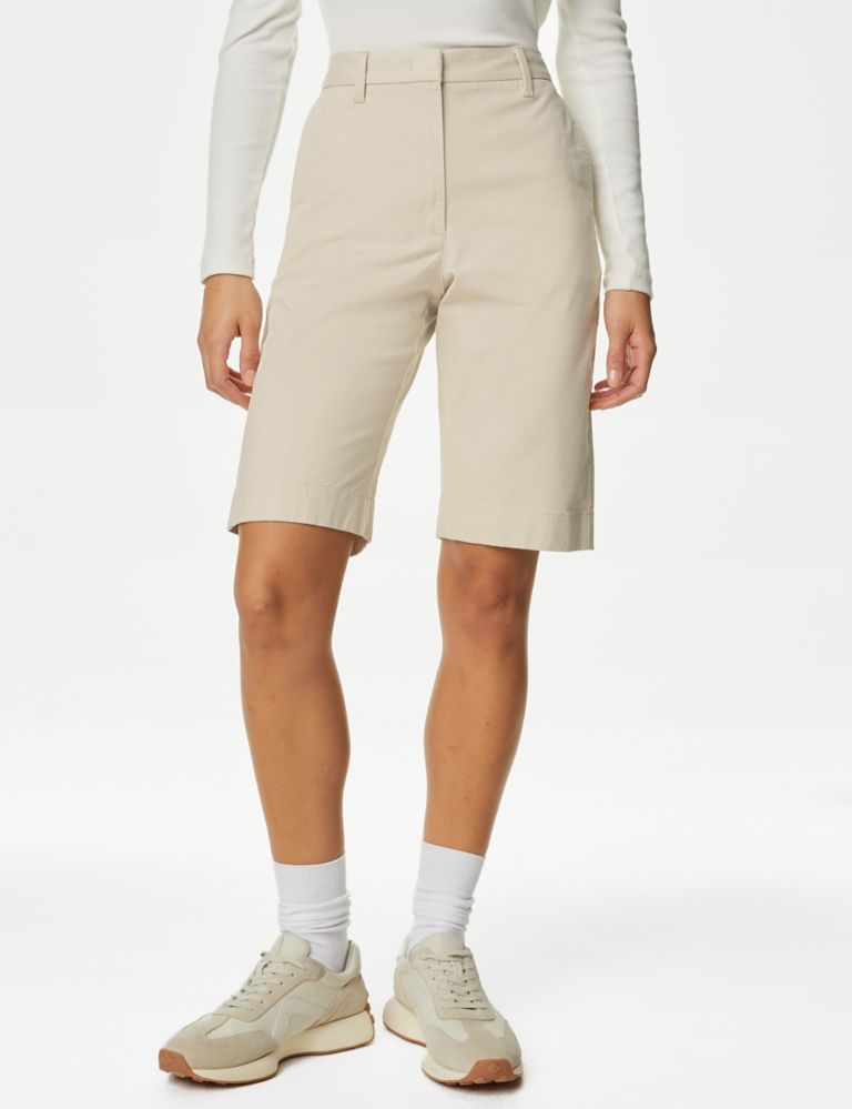 Cotton Rich High Waisted Chino Shorts 3 of 5