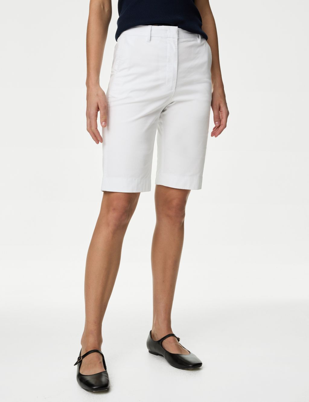 Cotton Rich High Waisted Chino Shorts 3 of 5