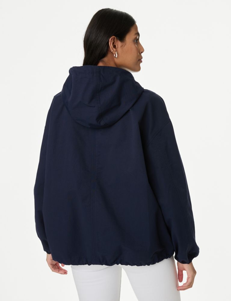 Cotton Rich Hooded Cropped Rain Jacket 5 of 6