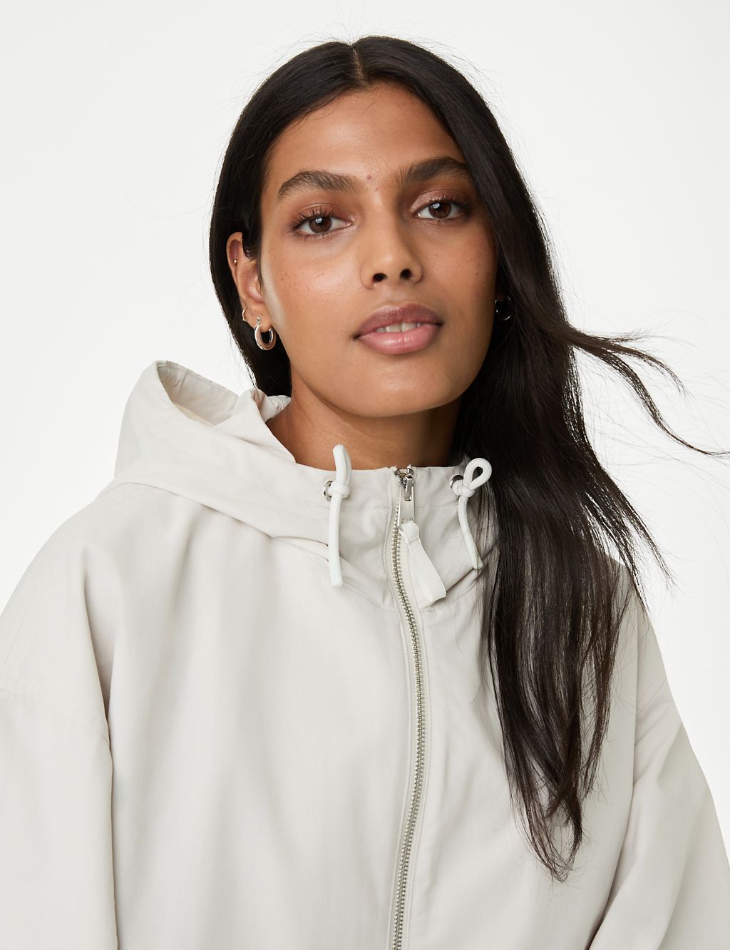 Cotton Rich Hooded Cropped Rain Jacket 3 of 6