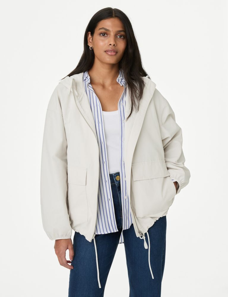 Cotton Rich Hooded Cropped Rain Jacket 4 of 6