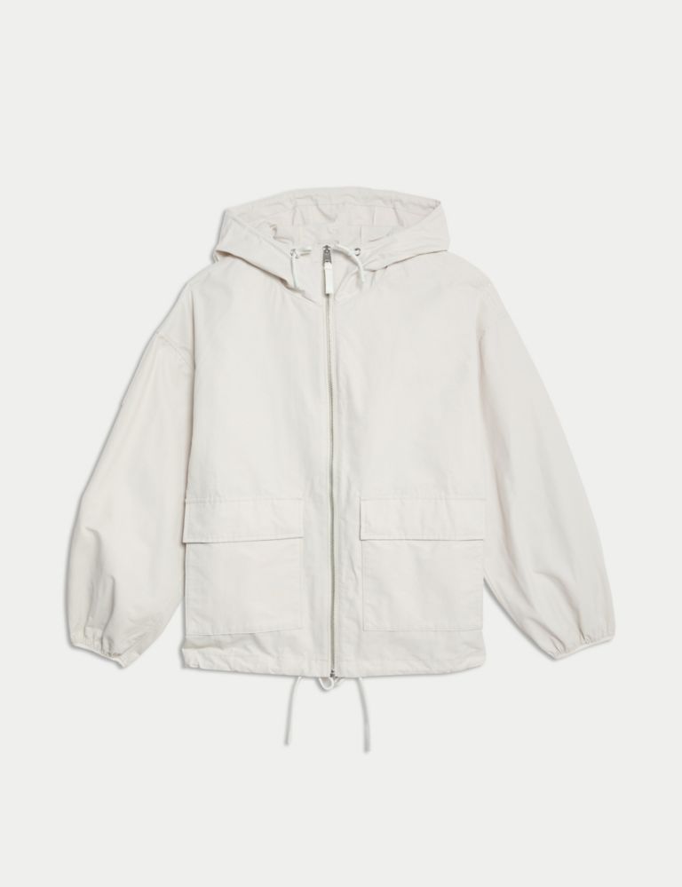 Cotton Rich Hooded Cropped Rain Jacket 2 of 6