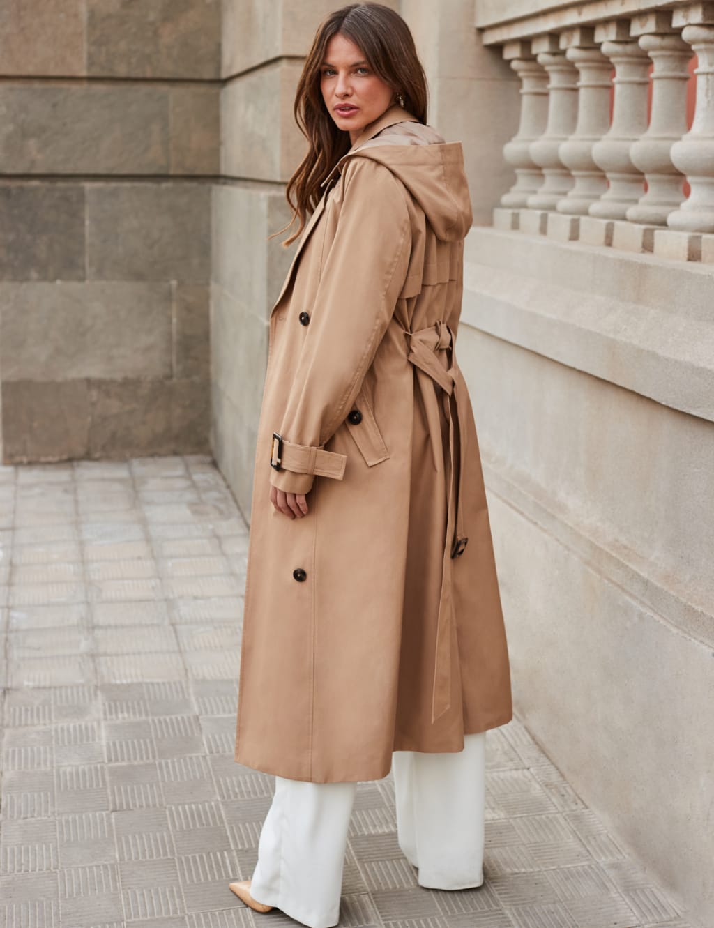 Creenstone Morgan Smokey Taupe Hooded Long Coat CSN02.61.253 2430 main image 0