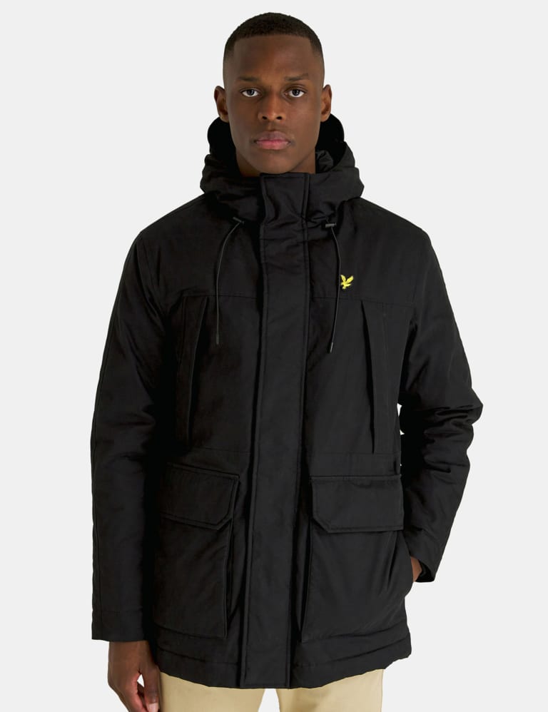 Cotton Rich Hooded Padded Parka Coat Lyle Scott M S