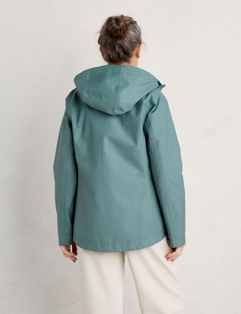 Cotton Rich Hooded Rain Jacket 4 of 8