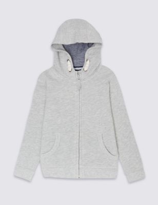 Cotton Rich Hooded Top (3 Months - 5 Years) Image 2 of 3