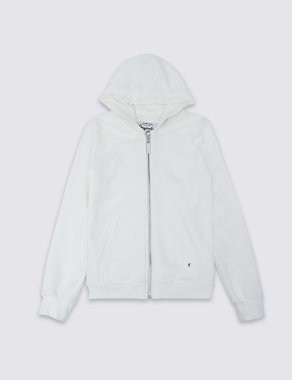 Cotton Rich Hooded Top with StayNEW™ (3-14 Years) Image 2 of 3