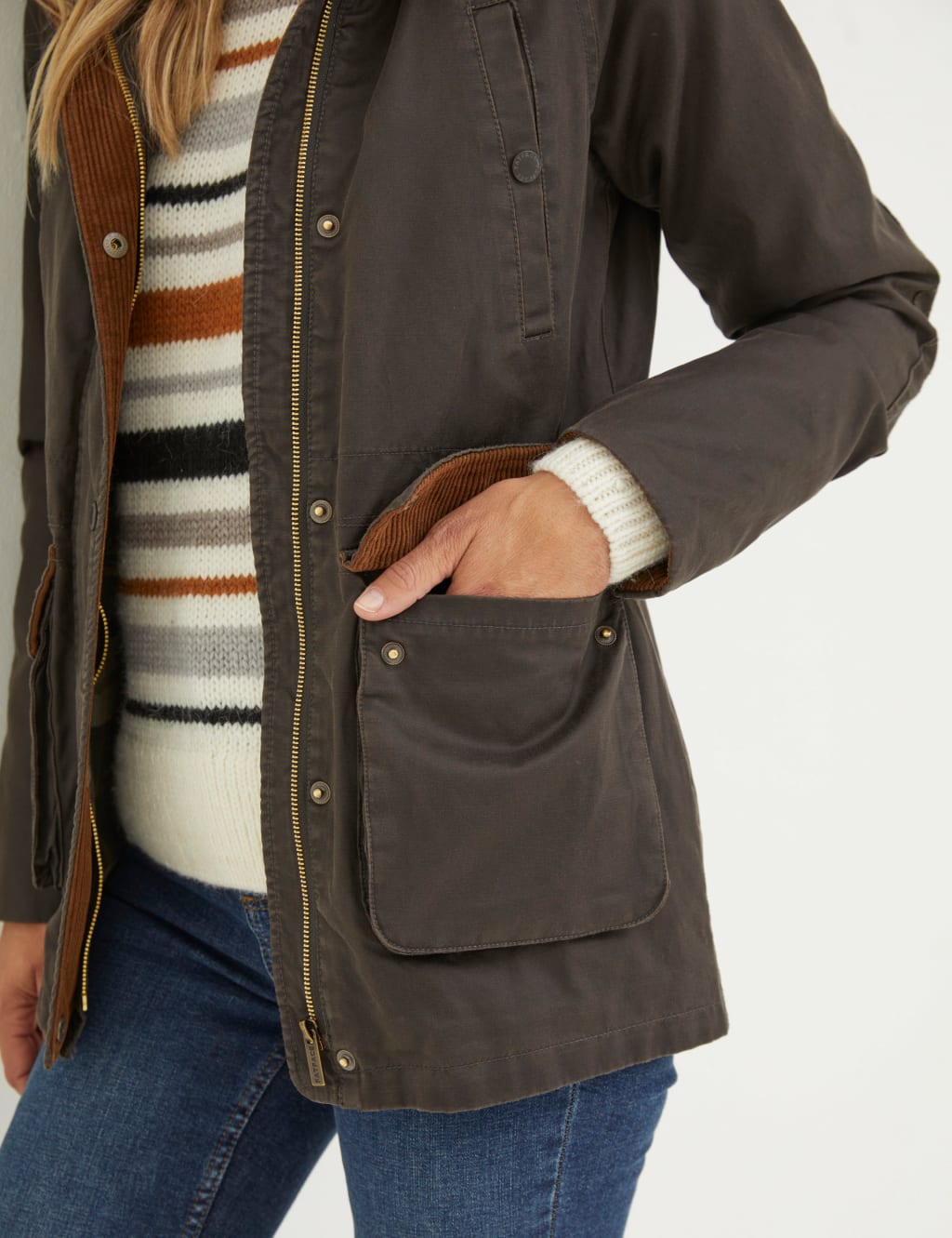 Cotton Rich Hooded Utility Jacket FatFace M&S