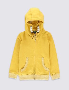 Cotton Rich Hooded Zip Through Top (1-7 Years) Image 2 of 3