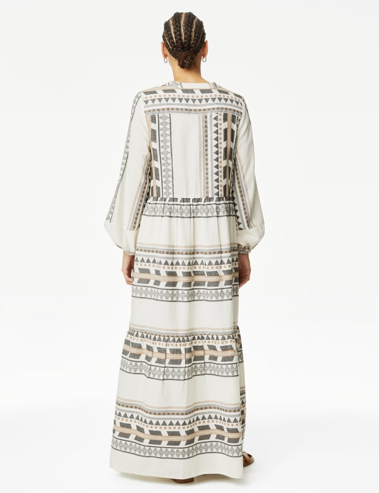 Cotton Rich Jacquard Maxi Kaftan Dress 4 of 5