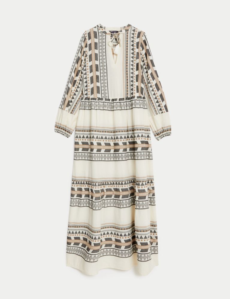 Cotton Rich Jacquard Maxi Kaftan Dress | M&S Collection | M&S