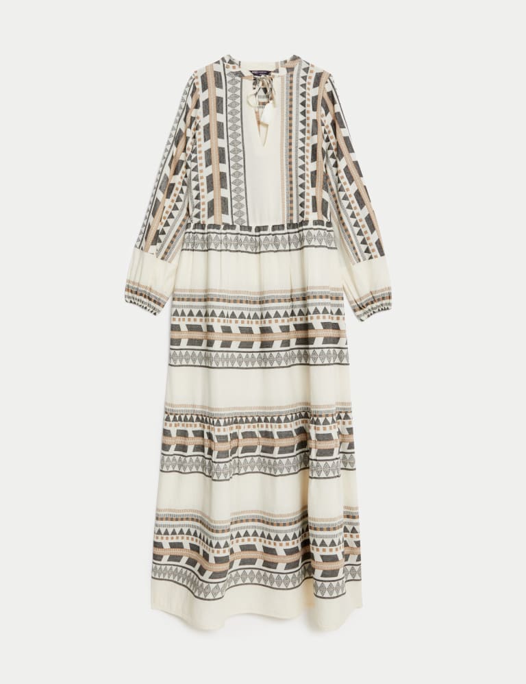 Cotton Rich Jacquard Maxi Kaftan Dress 2 of 5